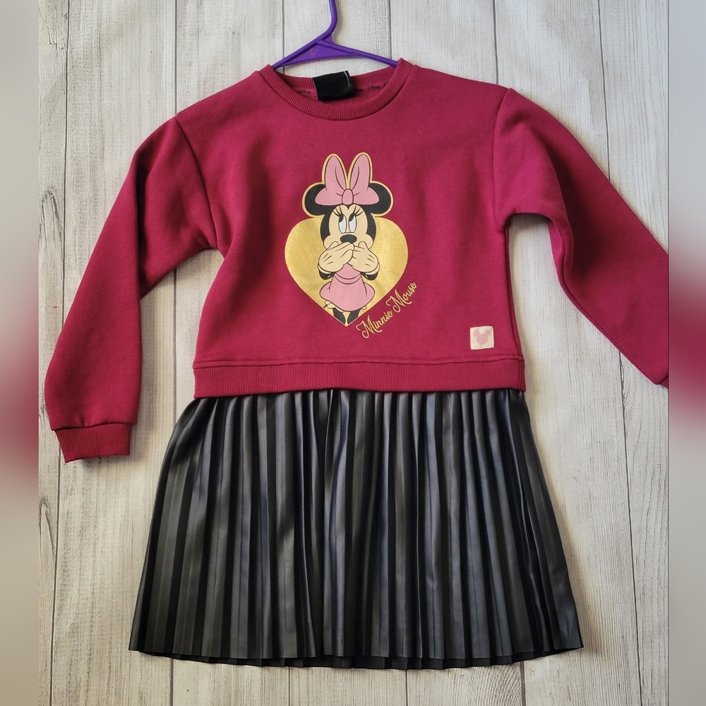 Minnie Mouse Burgundy Sweatshirt Dress